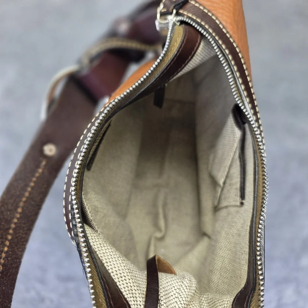 DOONEY & BOURKE 1975 Pebbled Leather Hobo Classic Vintage Shoulder Bag Brown